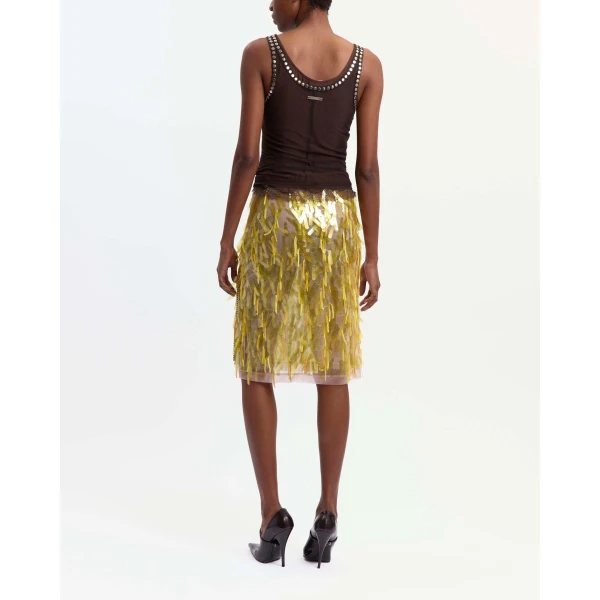 Elevate your elegance in this 16Arlington Skirts from the luxury feather dress edit