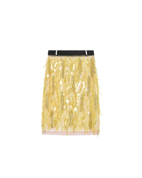 Elevate your elegance in this 16Arlington Skirts from the luxury feather dress edit