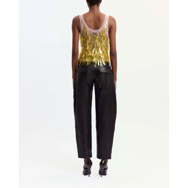 Elevate your elegance in this 16Arlington Tops from the luxury feather dress edit