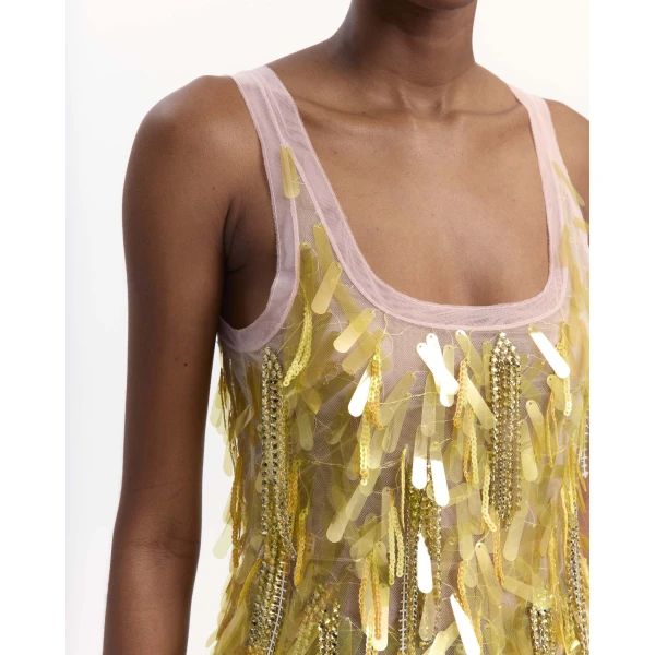 Elevate your elegance in this 16Arlington Tops from the luxury feather dress edit