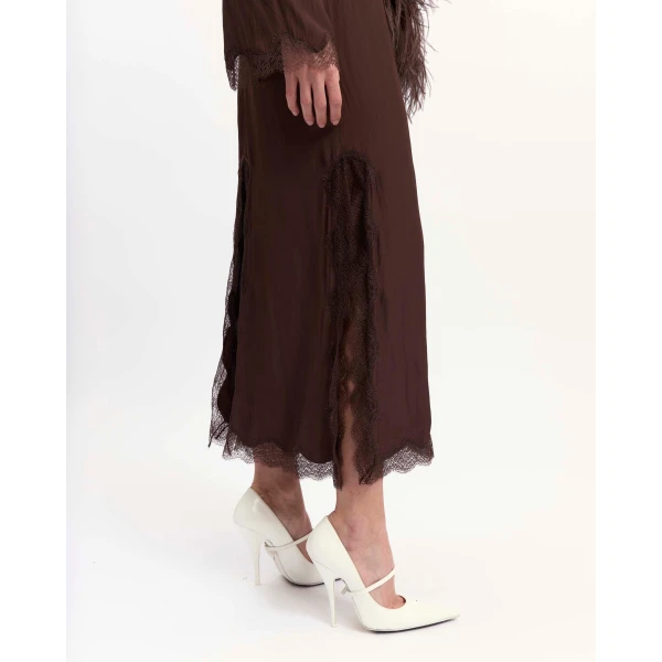 Elevate your elegance in this 16Arlington Skirts from the luxury feather dress edit