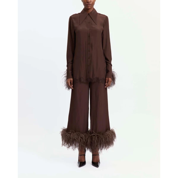 Elevate your elegance in this 16Arlington Tops from the luxury feather dress edit