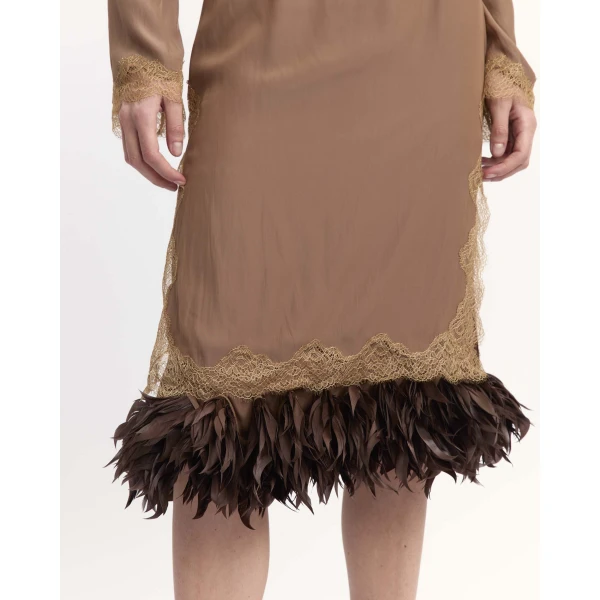 Elevate your elegance in this 16Arlington Skirts from the luxury feather dress edit