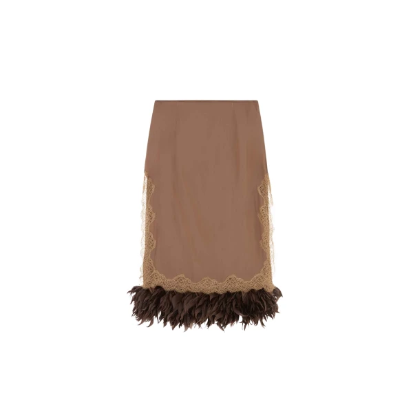 Elevate your elegance in this 16Arlington Skirts from the luxury feather dress edit