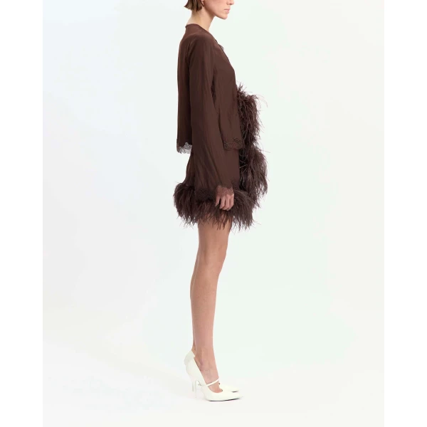 Elevate your elegance in this 16Arlington Skirts from the luxury feather dress edit