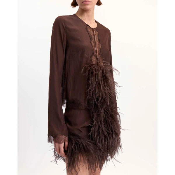Elevate your elegance in this 16Arlington Skirts from the luxury feather dress edit