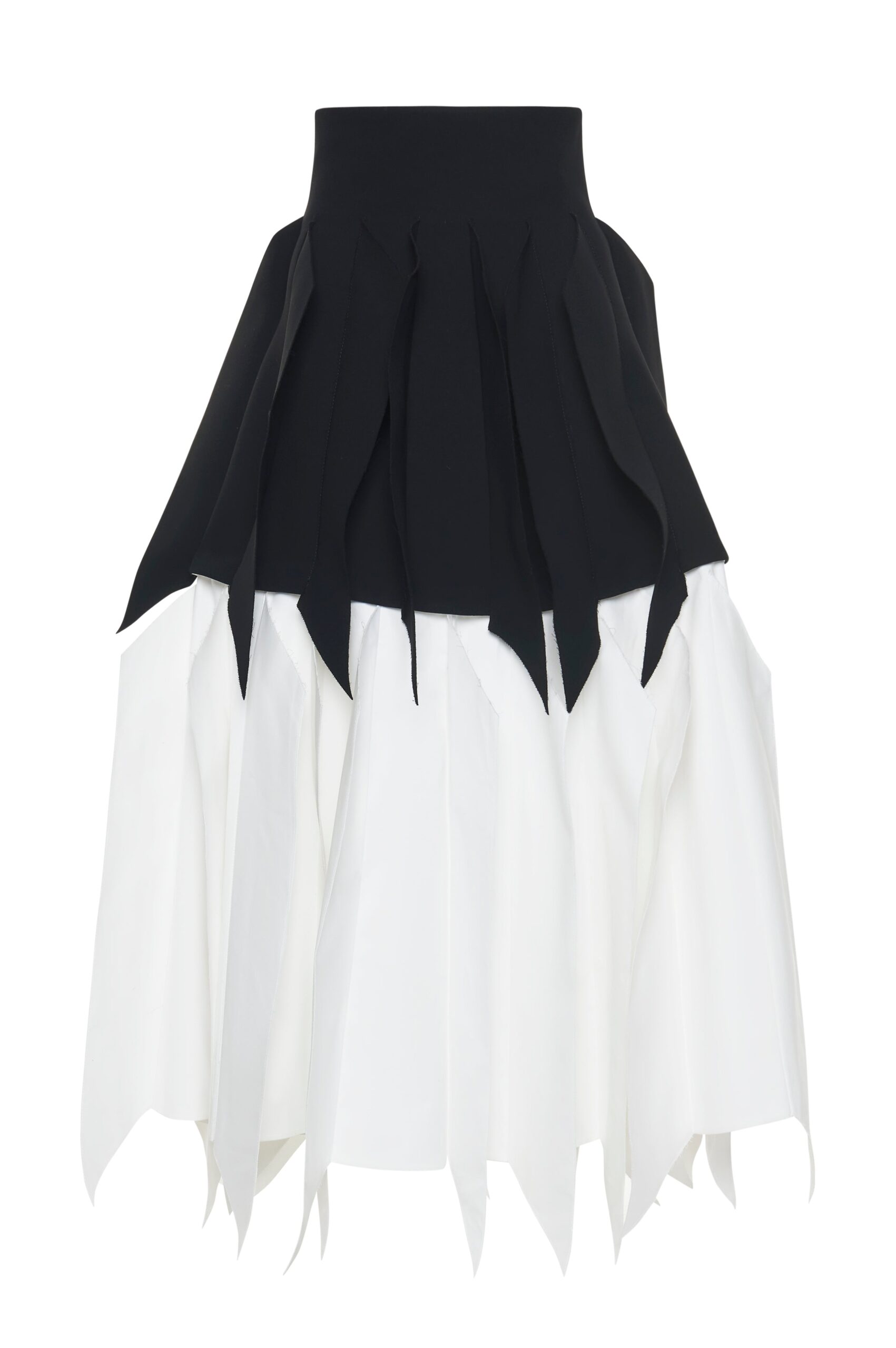 awake mode Skirts A.W.A.K.E. MODE A-Line Skirt With Panel Black White - Skirts - Conceptual Avant-Garde Fashion at Luxury Shoes