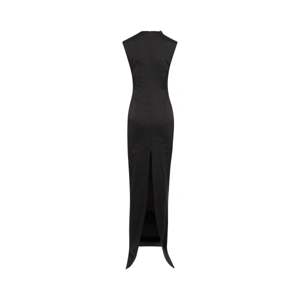 A.W.A.K.E. MODE Bib-Front Maxi Dress Black - Dresses - Conceptual Avant-Garde Fashion at Luxury Shoes 