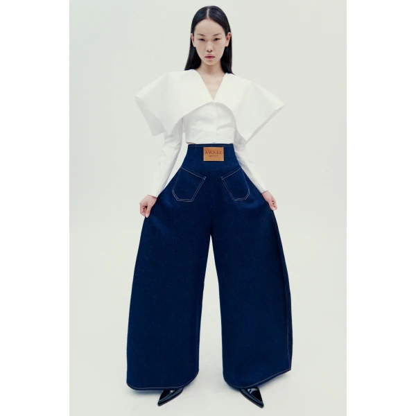 A.W.A.K.E. MODE Cropped Jacket With Collar White - Jackets - Conceptual Avant-Garde Fashion at Luxury Shoes 