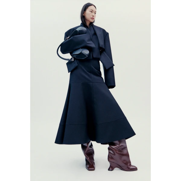 A.W.A.K.E. MODE Cropped Jacket With Insert Black - Jackets - Conceptual Avant-Garde Fashion at Luxury Shoes 