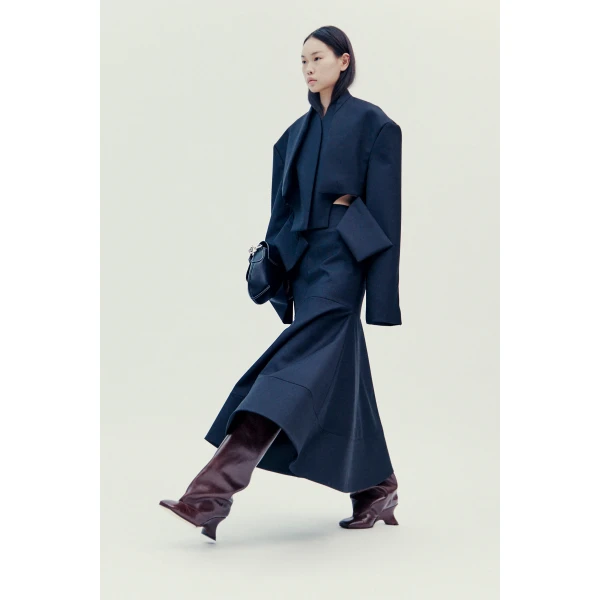 A.W.A.K.E. MODE Cropped Jacket With Insert Black - Jackets - Conceptual Avant-Garde Fashion at Luxury Shoes 