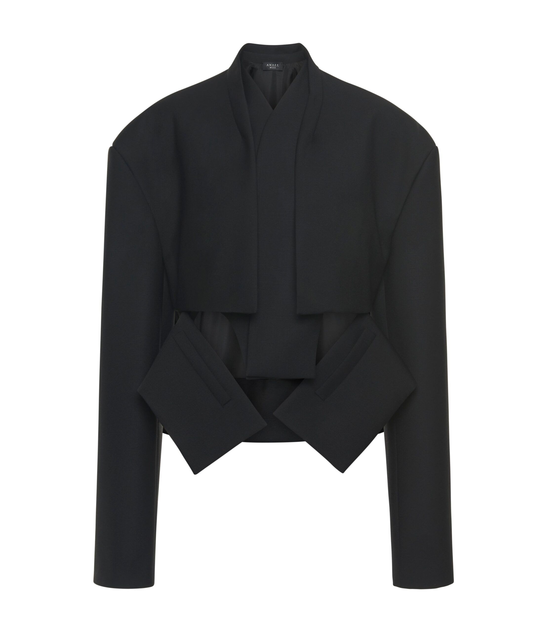 awake mode Jackets A.W.A.K.E. MODE Cropped Jacket With Insert Black - Jackets - Conceptual Avant-Garde Fashion at Luxury Shoes