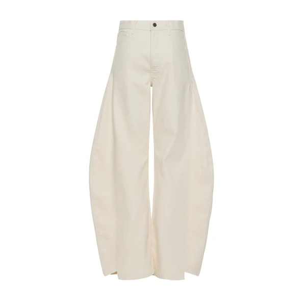 A.W.A.K.E. MODE Denim Jeans With Inserts Ecru - Pants - Conceptual Avant-Garde Fashion at Luxury Shoes 