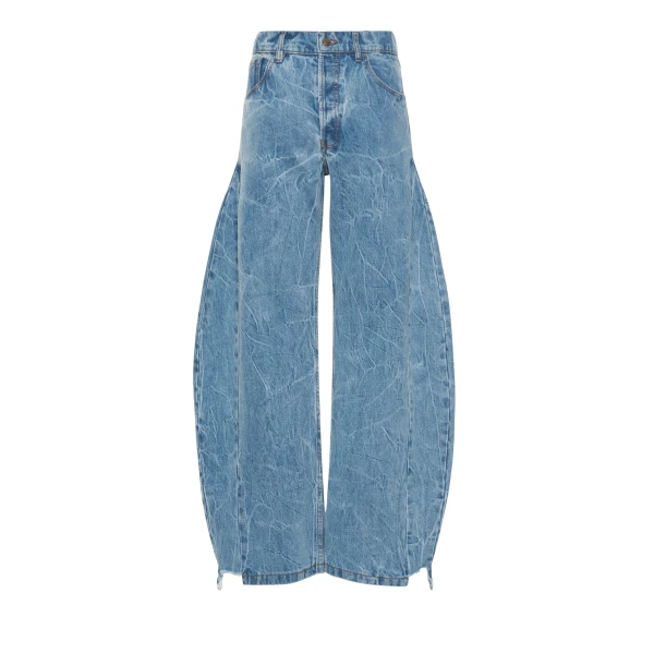 A.W.A.K.E. MODE Denim Jeans With Inserts Indigo Acid Wash - Pants - Conceptual Avant-Garde Fashion at Luxury Shoes 