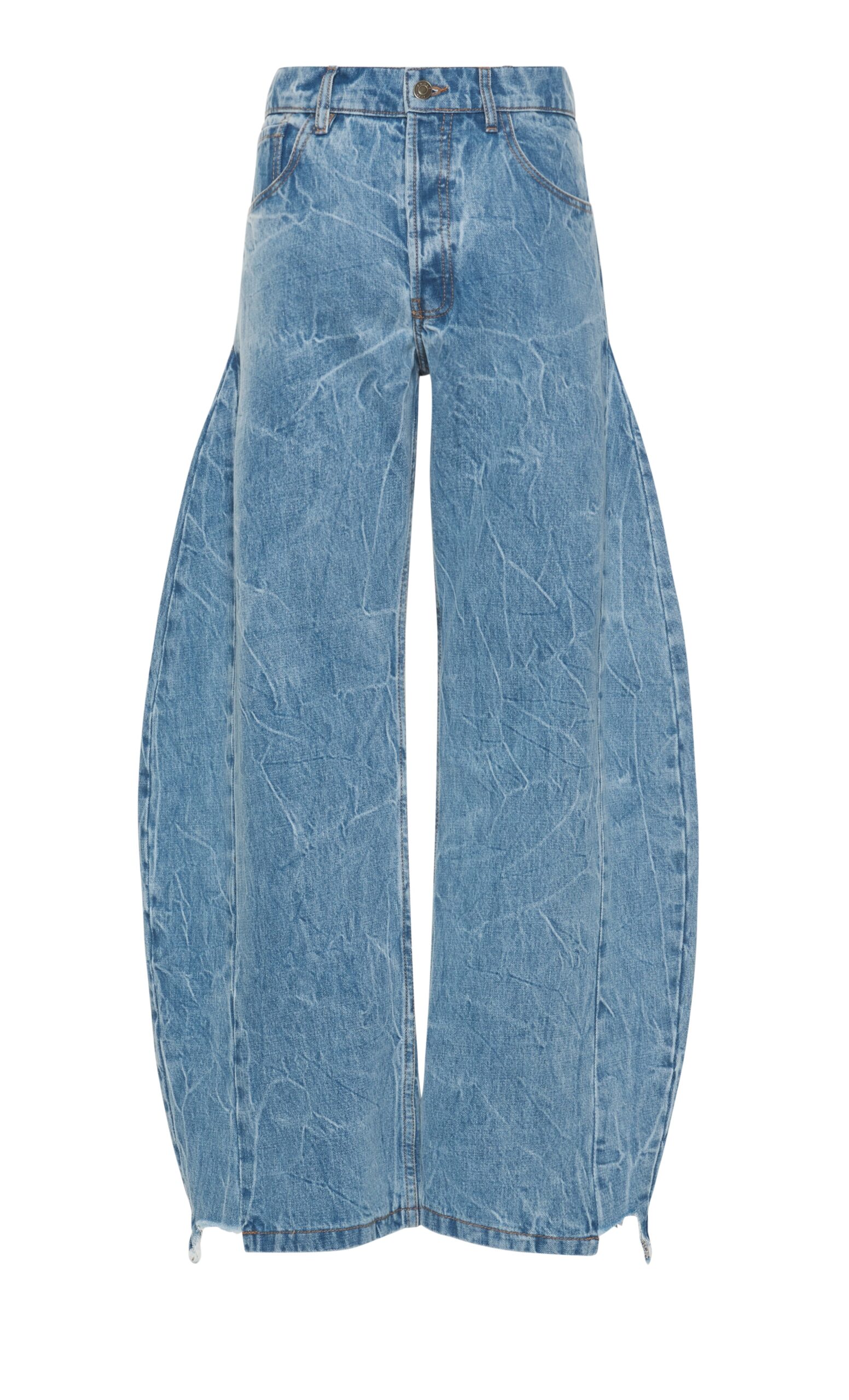 awake mode Pants A.W.A.K.E. MODE Denim Jeans With Inserts Indigo Acid Wash - Pants - Conceptual Avant-Garde Fashion at Luxury Shoes