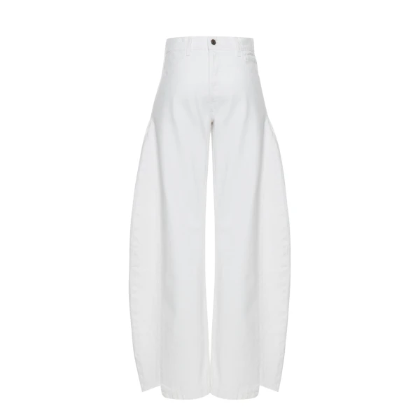 A.W.A.K.E. MODE Denim Jeans With Inserts White - Pants - Conceptual Avant-Garde Fashion at Luxury Shoes 