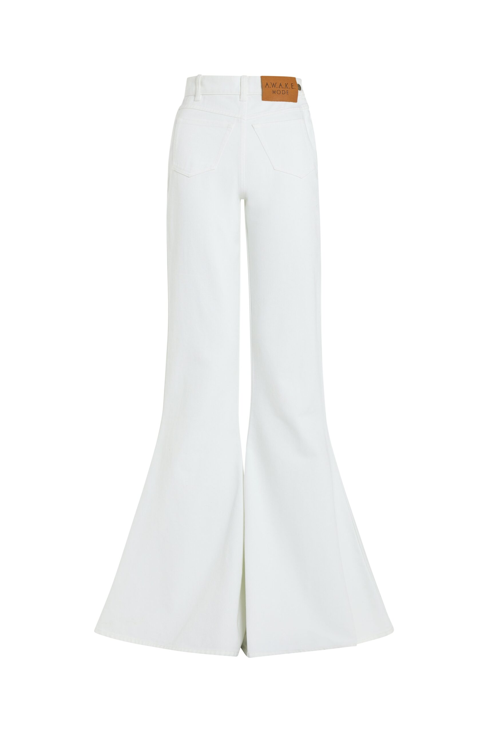 awake mode Pants A.W.A.K.E. MODE Flared Mirror Jeans White - Pants - Conceptual Avant-Garde Fashion at Luxury Shoes