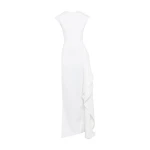 A.W.A.K.E. MODE High Neck Pencil Dress With Side Panel Detail White - Dresses - Conceptual Avant-Garde Fashion at Luxury Shoes 