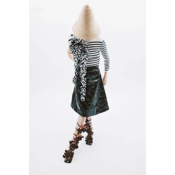 A.W.A.K.E. MODE Knee-Length A-Line Skirt Black - Skirts - Conceptual Avant-Garde Fashion at Luxury Shoes 