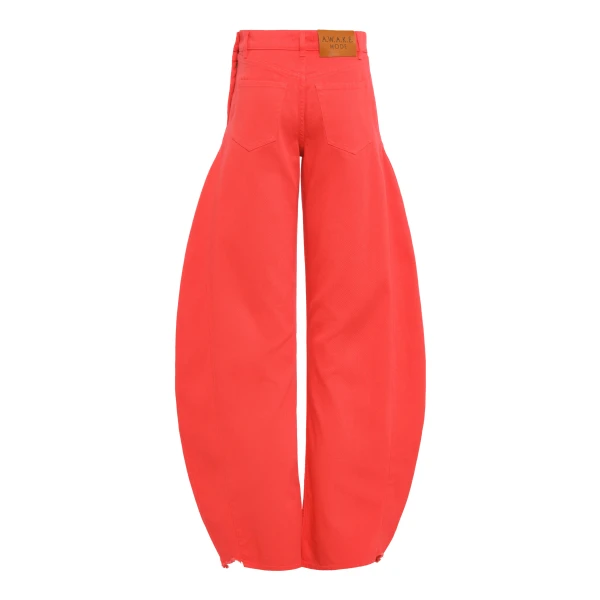 A.W.A.K.E. MODE Mirror Jeans With Side Inserts Red - Pants - Conceptual Avant-Garde Fashion at Luxury Shoes 