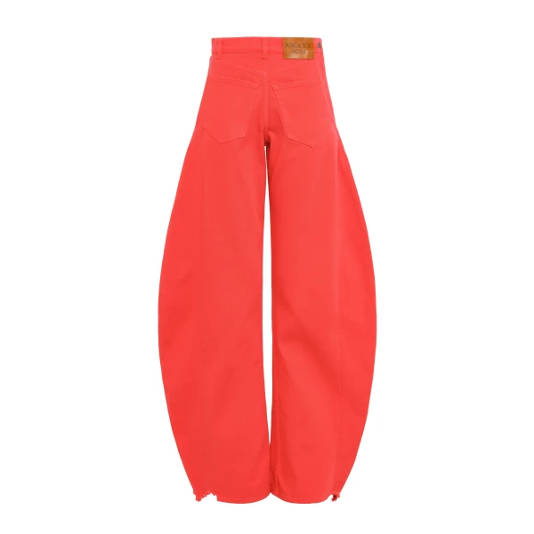 A.W.A.K.E. MODE Mirror Jeans With Side Inserts Red - Pants - Conceptual Avant-Garde Fashion at Luxury Shoes 