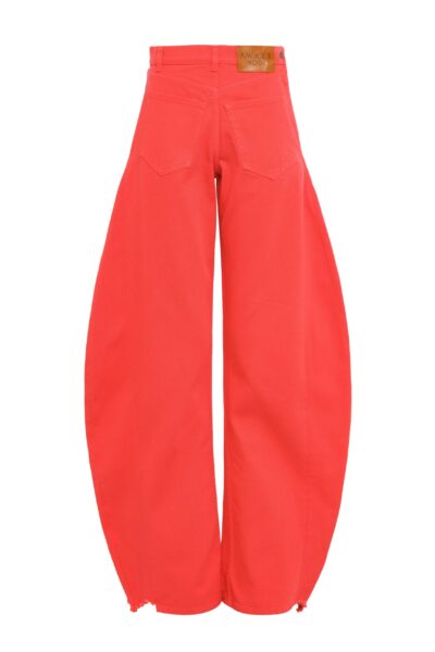 A.W.A.K.E. MODE Mirror Jeans With Side Inserts Red - Pants - Conceptual Avant-Garde Fashion at Luxury Shoes 