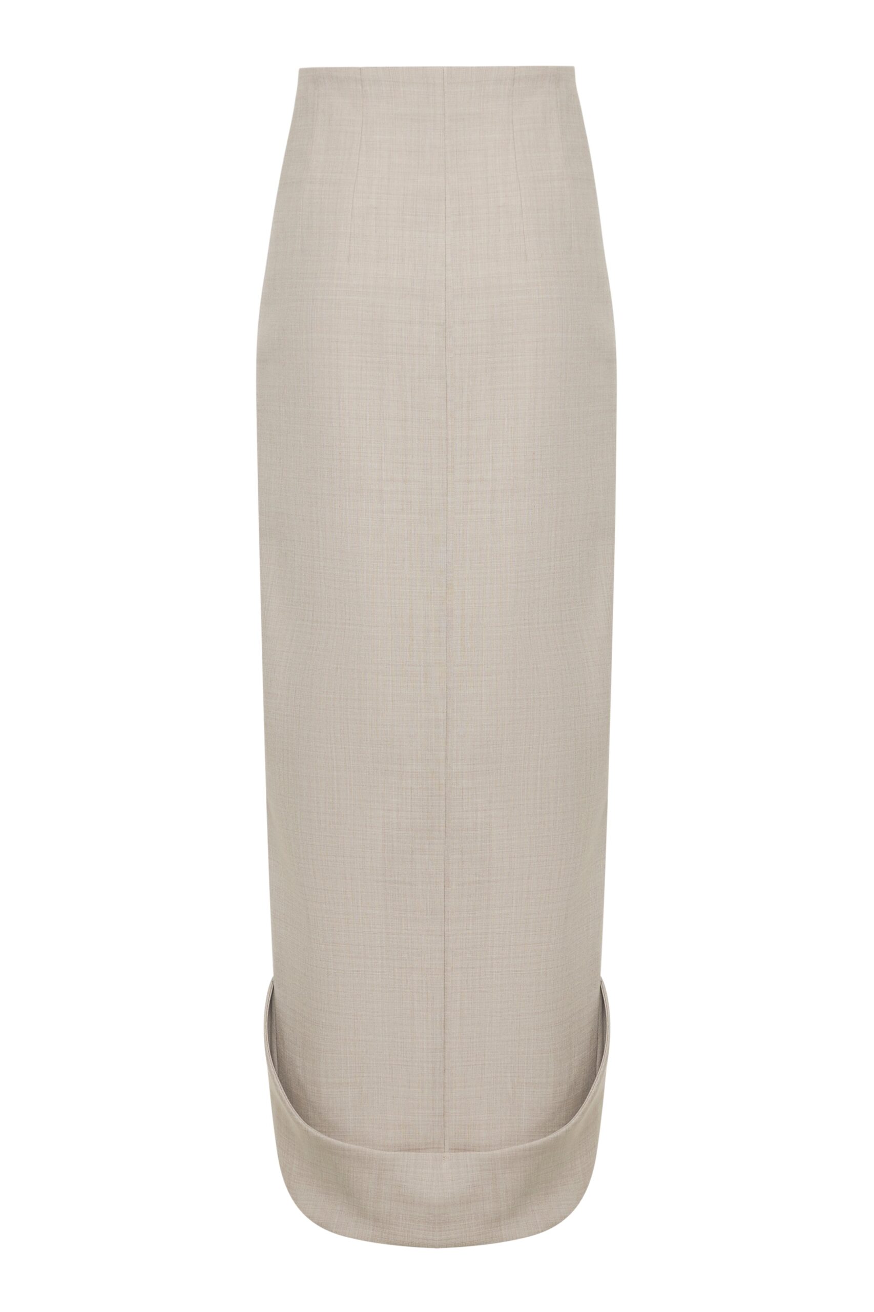 awake mode Skirts A.W.A.K.E. MODE Tailored Skirt With Jacket Collar At Hem Beige Melange - Skirts - Conceptual Avant-Garde Fashion at Luxury Shoes