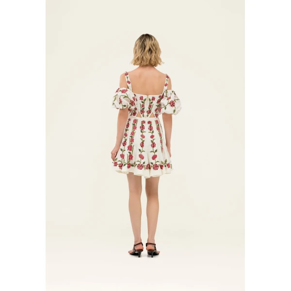 Agua by Agua Bendita Cerezo Quebrada Mini Skirt - Agua By Agua Bendita Skirts - Artisanal Colombian Resort Wear at Luxury Shoes 