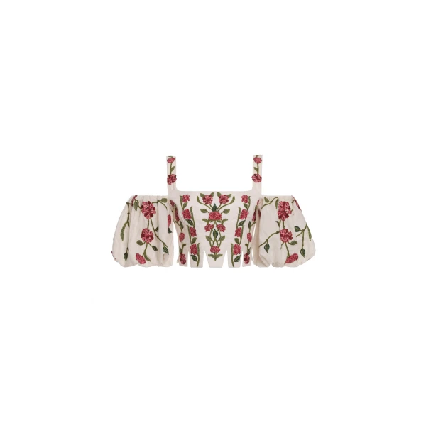 Agua by Agua Bendita Epoca Quebrada Cropped Top - Agua By Agua Bendita Tops - Artisanal Colombian Resort Wear at Luxury Shoes 