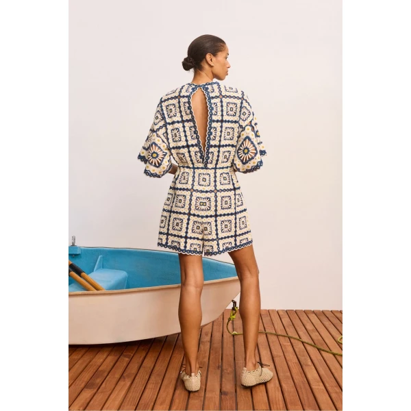 Alemais Dolly Playsuit  Sustainable Beachwear with Alemais print -  Luxury Handbags Australian Designer