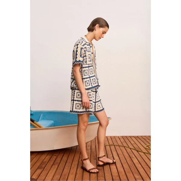 Alemais Dolly Short  Sustainable Shorts with Alemais print -  Luxury Handbags Australian Designer