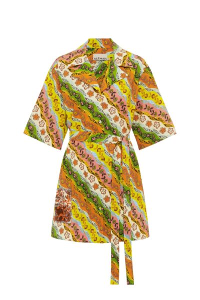 Alemais Janine Mini Dress  Sustainable Dresses with Alemais print -  Luxury Handbags Australian Designer