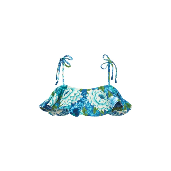 Alemais Margo Ruffle Top  Sustainable Tops with Alemais print -  Luxury Handbags Australian Designer