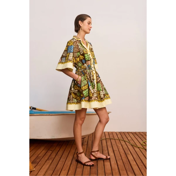 Alemais Minnie Mini Dress  Sustainable Dresses with Alemais print -  Luxury Handbags Australian Designer
