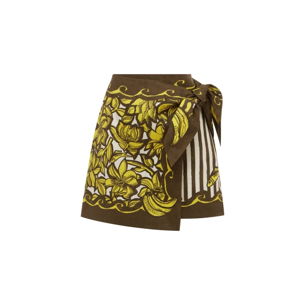 Alemais Mona Sarong Skirt  Sustainable Skirts with Alemais print -  Luxury Handbags Australian Designer