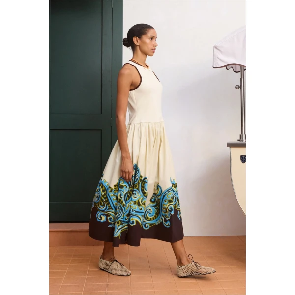 Alemais Natalia Tank Midi Dress  Sustainable Dresses with Alemais print -  Luxury Handbags Australian Designer