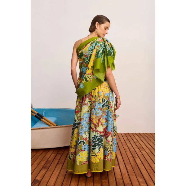 Alemais Solstice Midi Skirt  Sustainable Skirts with Alemais print -  Luxury Handbags Australian Designer
