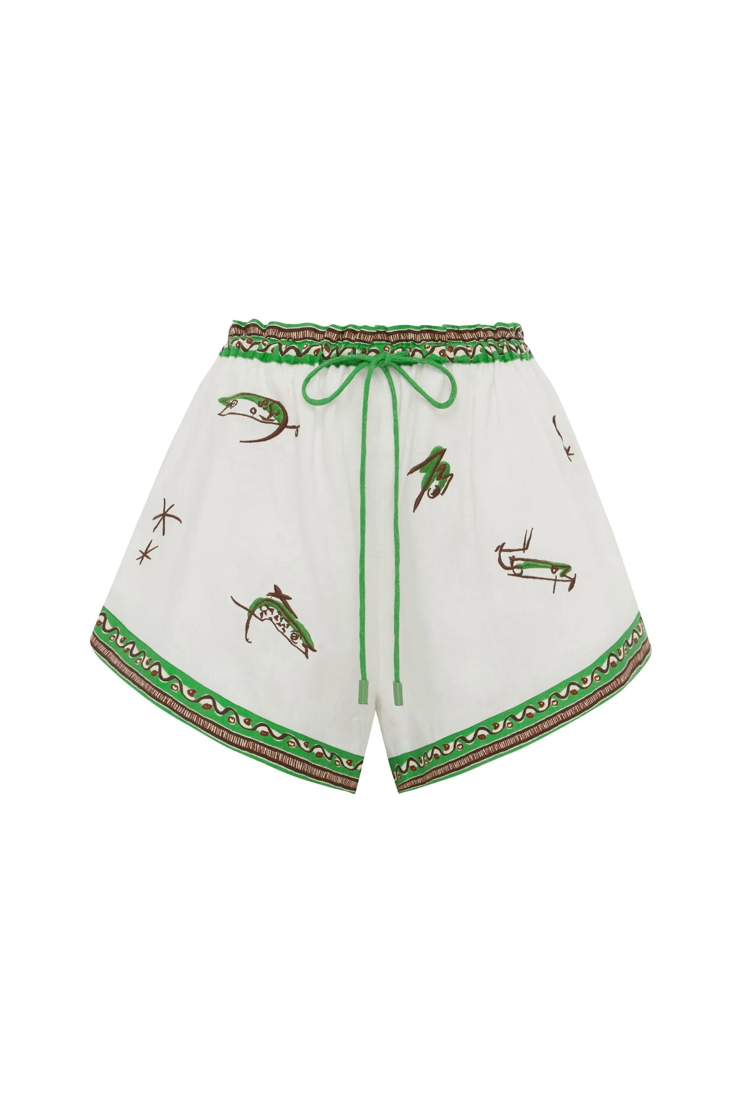Wanda Embroidered Short by Alemais - Shorts Alemais Wanda Embroidered Short Sustainable Shorts with Alemais print - Luxury Handbags Australian Designer