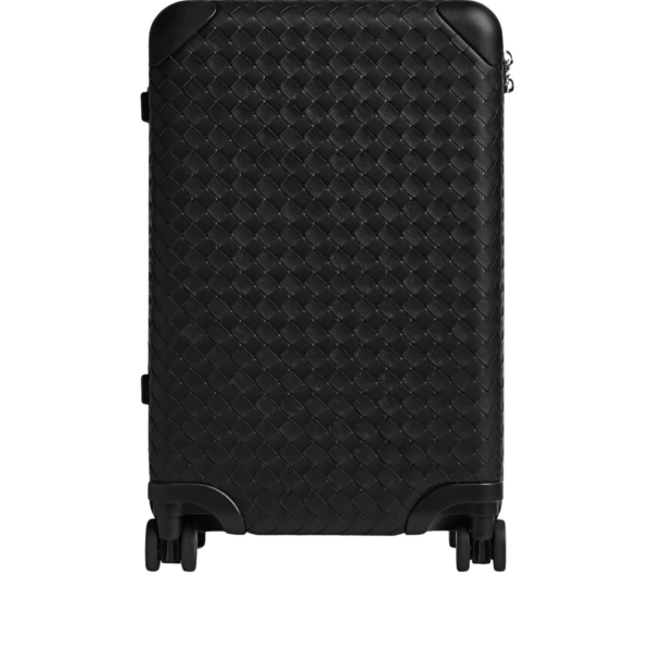 Khaite Odyssey Intrecciato Cabin Suitcase in Black - Black  - The Lotus Tote Bag - Shop at Luxury Shoes 