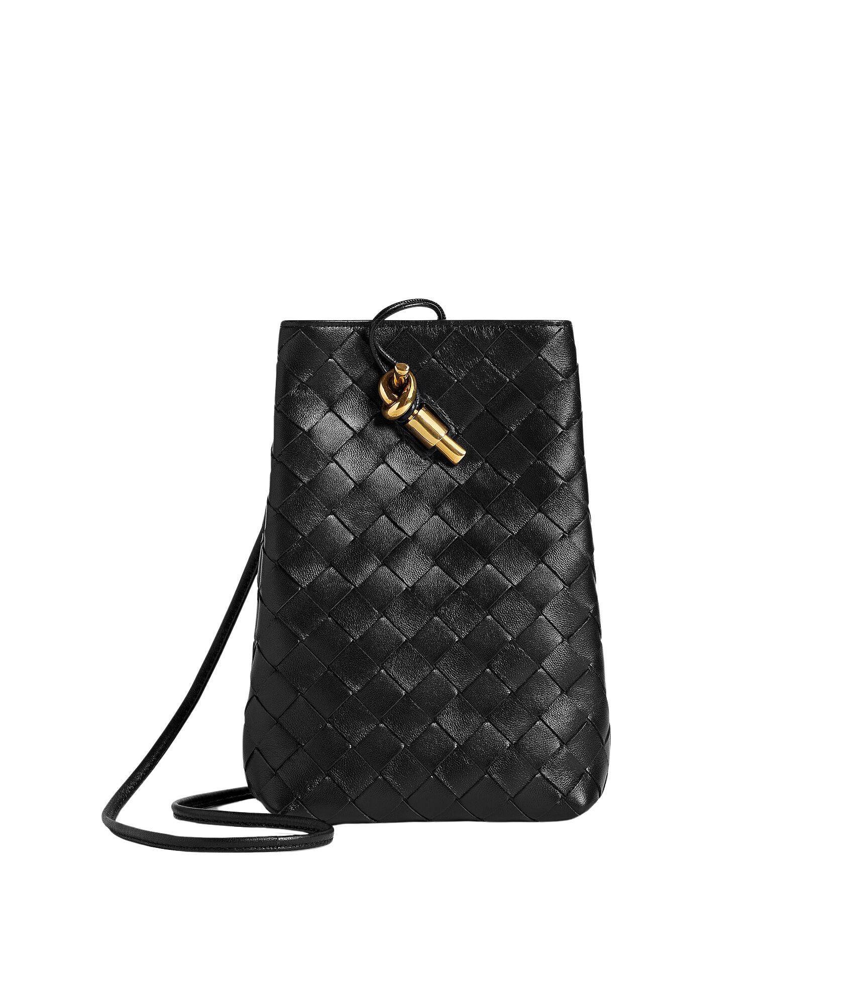 Black-Womens-Andiamo-Phone-Pouch-in-Black-coveti97313_nobg Khaite Women's Andiamo Phone Pouch in Black - Black Mini Bags - The Lotus Tote Bag - Shop at Luxury Shoes
