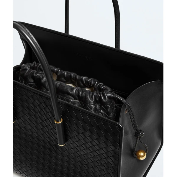Khaite Women's Dustbag  in Black - Black Shoulder & Crossbody Bags - The Lotus Tote Bag - Shop at Luxury Shoes 