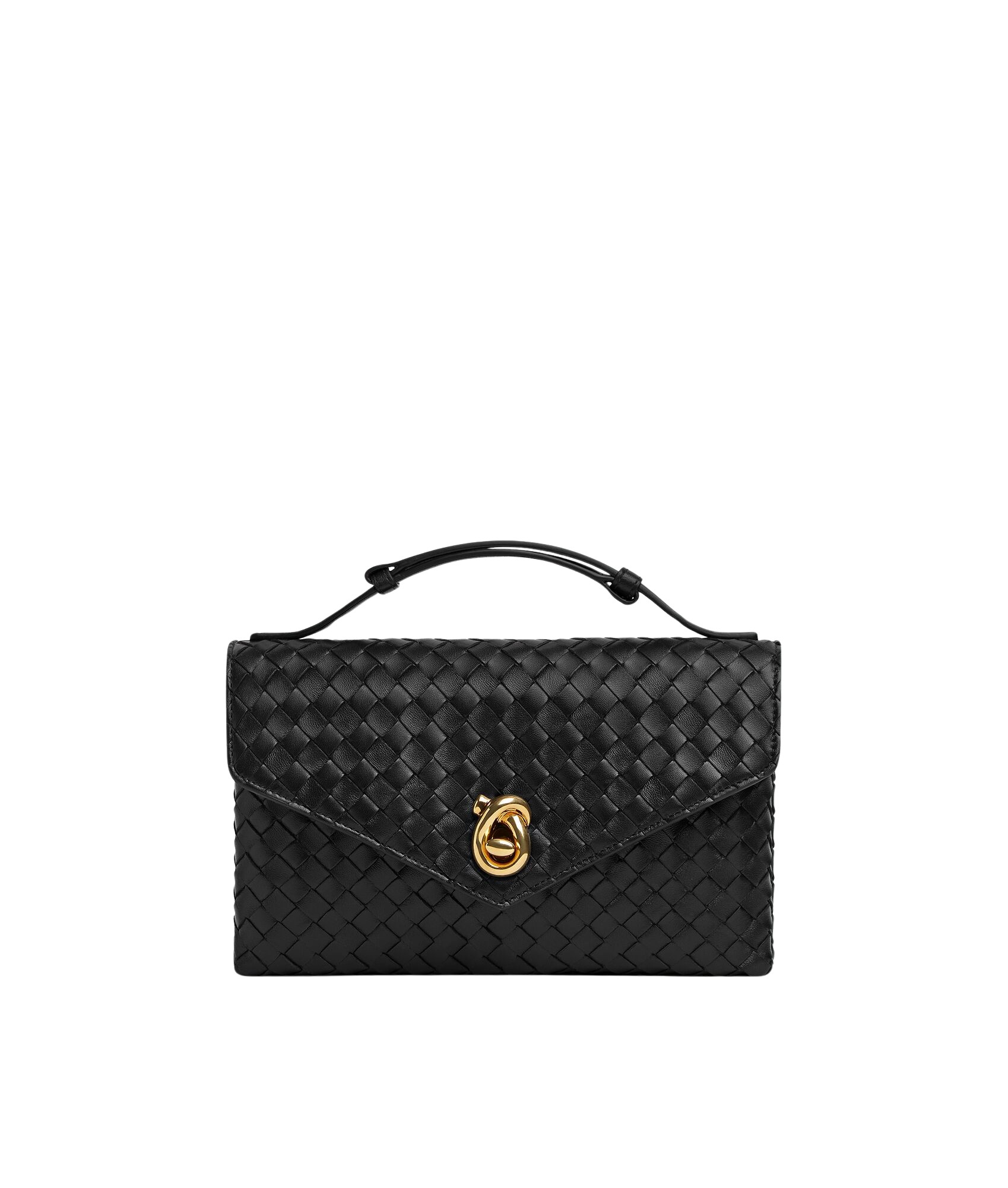 Black-Womens-Knot-Lock-in-Black-coveti50569_nobg Khaite Women's Knot Lock in Black - Black Clutch Bags - The Lotus Tote Bag - Shop at Luxury Shoes