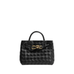 Khaite Women's Mini Andiamo in Black - Black Mini Bags - The Lotus Tote Bag - Shop at Luxury Shoes 