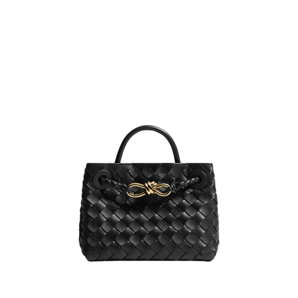 Khaite Women's Mini Andiamo in Black - Black Mini Bags - The Lotus Tote Bag - Shop at Luxury Shoes 