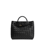 Khaite Women's Small Andiamo in Black - Black Totes & Top-Handle Bags - The Lotus Tote Bag - Shop at Luxury Shoes 