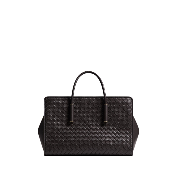 Khaite Women's Small Barbara Tote in Espresso - Brown Totes & Top-Handle Bags - The Lotus Tote Bag - Shop at Luxury Shoes 