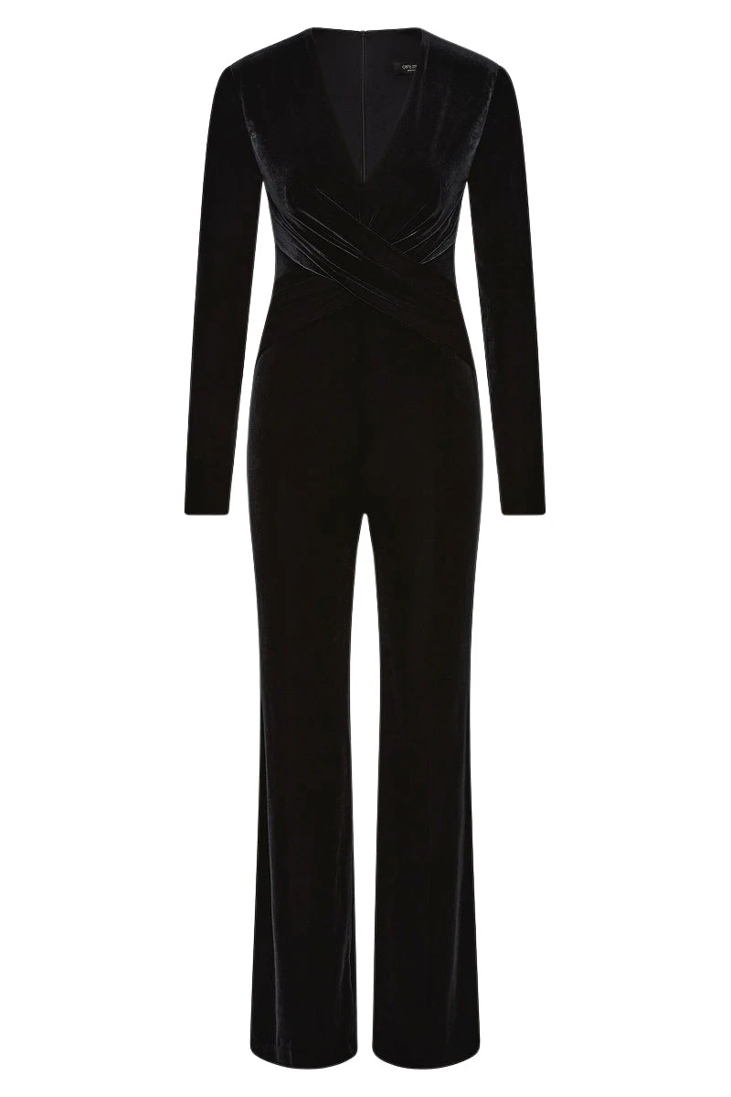 Carla-Zampatti-Black-Velvet-Tuck-Front-Jumpsuit50537_nobg Carla Zampatti Jumpsuit