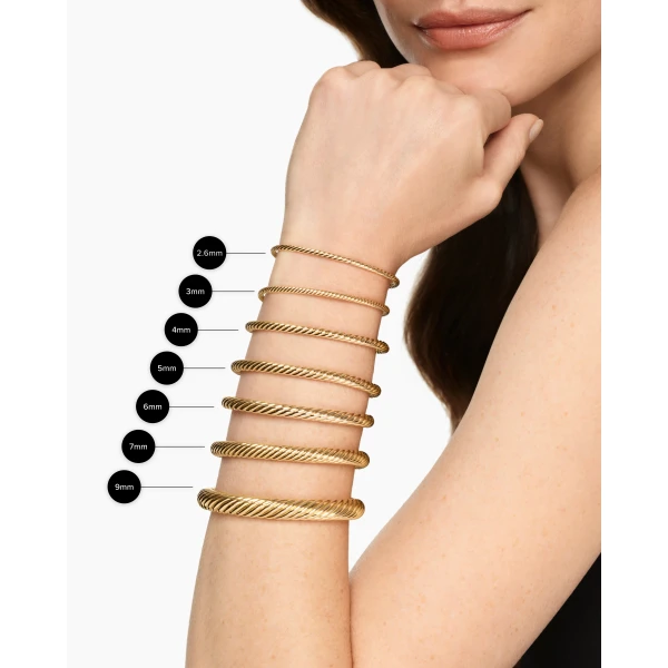 signature twisted-helix detail|David Yurman Cablespira® Flex Center Station Bracelet in 18K Yellow Gold with Diamonds