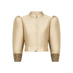 Destree Beige Puff Sleeves Jacket - Destree - Graphic Parisian Fashion - Shop at Luxury Shoes 