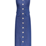 Destree Blue Denim Sleeveless Midi Dress - Destree - Graphic Parisian Fashion - Shop at Luxury Shoes 